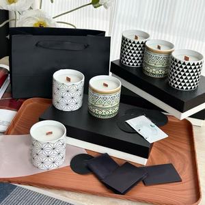 Vela de Cera de Soja con Aroma Frutal y Líneas Irregulares de Lujo para Regalo de Diwali y Día del Padre - Ecológica - Product Image 3