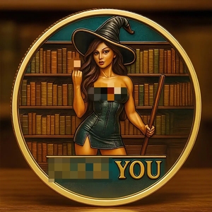 Moneda Chapada Personalizada con Diseño Libre para Regalo de Halloween, Bruja Sexy - Product Image 6