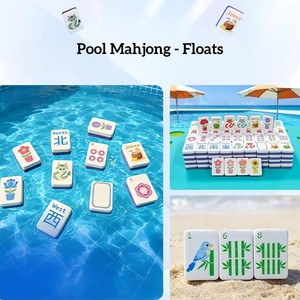 Jeu <span class=keywords><strong>de</strong></span> Mahjong flottant étanche pour piscine et spa, accessoires pour fête estivale à la piscine, achetez-en 1, obtenez-en 4 gratuitement - Product Image 2