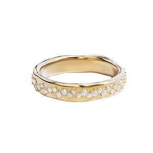 Anillo Gemnel con luz dispersa y banda espaciadora incrustada, diseño apilable, plata de ley, joyería de cristal en racimo - Product Image 4