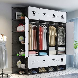 Armoire en plastique pliable 12 cubes, design moderne pour chambre à coucher, vente en gros, idéale pour vêtements - Nouveauté très demandée - Product Image 3