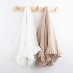 Selimut Rajut Bayi 80*100cm Harga Terjangkau Selimut Lembut untuk Bayi Perempuan atau Laki-laki 100% Katun Organik Rajutan Kabel Selimut Bayi - Product Image 2