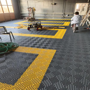 2023 nouveaux carreaux de garage revêtement de sol emboîté pvc pp carreaux de sol de garage en plastique caoutchouc pour sous-sol auto shop - Product Image 3