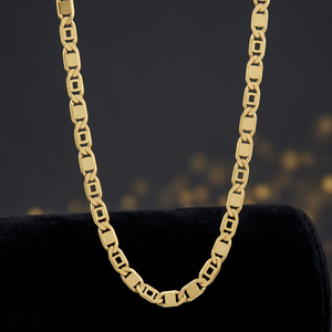 Colliers chaîne maille marine plaqués or 14K 18K 24K en gros, design moderne de chaîne en or, colliers chaînes tendance - Product Image 3