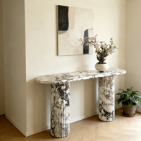 Table console rectangulaire moderne en marbre Calacatta Viola naturel, table d'appoint pour la décoration de la maison, décoration de meubles d'hôtel