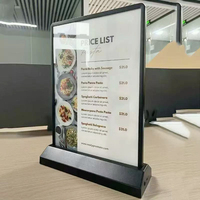 Panneau d'affichage A4 double face, panneau publicitaire LED, boîte lumineuse rechargeable, support de table, porte-menu promotionnel, carte Taiwan