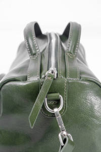 Custom Lady Fashionable Genuine Leather Retro <b>Crossbody</b> <b>Bag</b> <b>Large</b>-Capacity Boston <b>Bag</b> Made Emerald Green Oil Wax Cowhide All - Product Image 6