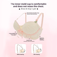 Pure Desire femmes été soutien-gorge à motifs floraux dentelle petite poitrine rassemblement grand Sexy pas d'anneaux en acier Shapewear soutien-gorge