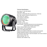 Nouveau Mini 350W RGBA+WW 5-en-1 Projecteur LED COB à conception modulaire pour public, étanche extérieur IP65, cercle RGB