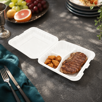 Boîte à emporter écologique, contenants alimentaires biodégradables jetables à compartiments, boîte à emporter