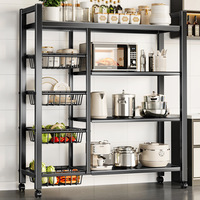 Articles ménagers Support de rangement multifonctionnel pour cuisine Cuiseur à légumes sur pied Support pour micro-ondes avec plusieurs couches