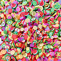 Rodajas de arcilla polimérica de 5 mm con mezcla de frutas de limón, suaves, para decoración de uñas, relleno de resina epoxi, manualidades DIY, venta al por mayor, envasado en bolsa