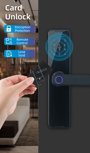 Serrure de porte intelligente NFC de haute qualité avec empreinte digitale, serrure d'hôtel Wi-Fi avec fonction antivol, fabriquée en alliage d'aluminium - Product Image 3