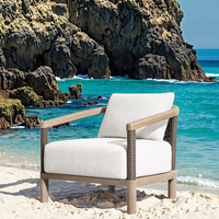 Chaise en teck massif de luxe moderne pour extérieur, toutes saisons, personnalisable, pour patio, jardin, hôtel, plage, piscine, mobilier de loisirs individuel