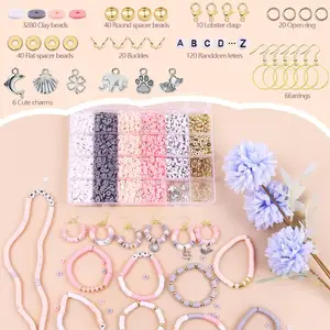 3500 set gelang manik-manik multiwarna tanah liat tembikar lembut pembuatan gelang manik-manik polimer Pingxi seri perhiasan