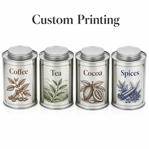 Boîte métallique ronde personnalisable en fer blanc mat pour <span class=keywords><strong>café</strong></span> moulu et <span class=keywords><strong>café</strong></span> torréfié, avec couvercle à vis, qualité export en gros, Huizhou Guangdong - Product Image 2