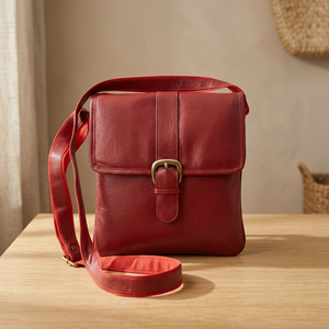 BS INTERNATIONAL Sac à main pliable en cuir de veau véritable 100% naturel, fermeture éclair durable, imperméable, avec deux poignées - Product Image 3