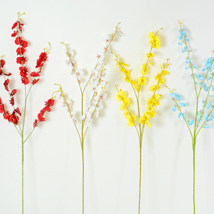 Fleurs d'orchidées artificielles jaunes en soie, imperméables, pour décorations de mariage et de maison - Product Image 2