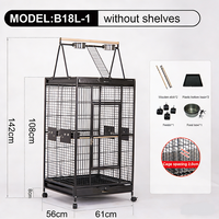 Grande cage à oiseaux en métal pour perroquets - Design moderne, transporteur durable pour animaux de compagnie avec fermeture sécurisée, taille personnalisable et utilisation toutes saisons