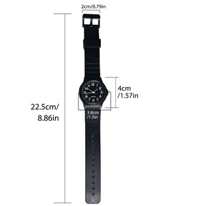 Montre pour homme avec bracelet en acrylique noir, écologique, nouvelle mode, montre pour étudiant KW6801 - Product Image 3