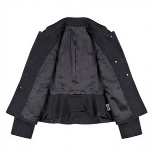 Veste homme vintage patchwork style Napoléon, double boutonnage, fermeture éclair sur le devant, coupe slim, service OEM, gris hussard - Product Image 2
