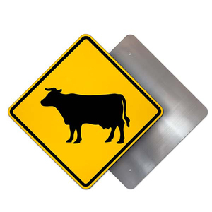 Cartello Personalizzato in Alluminio per Avvertimento Traffico, Segnale Riflettente 'Attenzione Animali in Croce' - Product Image 2