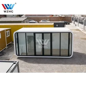 Può essere personalizzato moderno vetro temperato porta case in legno edificio per uffici case contenitore prefabbricata Villa Apple cabina installare