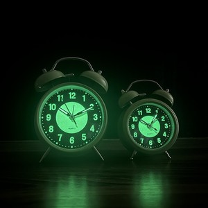 Reloj despertador luminoso de metal, silencioso, redondo, funciona con pilas, para dormitorio de estudiantes, regalo - Product Image 3