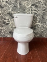 WC en céramique à chasse siphonique S-Trap, sanitaires conformes ADA, cuvette allongée à double chasse, WC deux pièces, certifié CUPC pour salle de bain