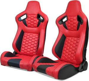 <span class=keywords><strong>Sedili</strong></span> <span class=keywords><strong>Sportivi</strong></span> Reclinabili in Pelle PU <span class=keywords><strong>Beige</strong></span> Stile Racing con Doppio Scorrimento per Auto Modificate - Vendita Calda su Amazon - Product Image 3