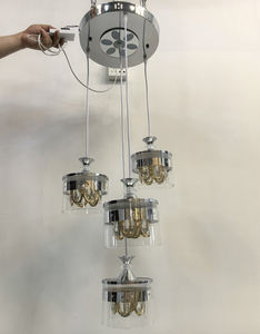 Lampu gantung LED RGB Modern, lampu hias krom dan kaca gantung (N52/3 + 1) - Product Image 4