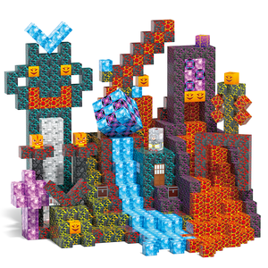 Juego de Bloques de Construcción Creativos de Plástico ABS, Mundo <span class=keywords><strong>MIne</strong></span>, Juguete de Desmontaje y Ensamblaje Artificial, Regalo DIY con Elementos de Lava y Cristal - Product Image 1
