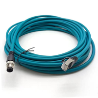 Cable Ethernet M12 de 8 Pines a RJ45, Código B/A, CAT5e, Blindado, Conductor de Cobre Sólido, IP67, Transmisión de Datos y Señal de Cámara, Certificado CE