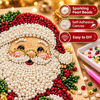 Kit d'art de Noël en gros : Peinture de pierres précieuses DIY pour adultes débutants – Ensemble d'ornements de Noël Père Noël et sapin, Décoration murale