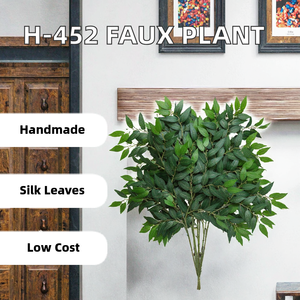 Hojas y arbustos artificiales de seda, arbustos y flores verdes de imitación para el jardín del hogar, la Oficina, la boda y la decoración de Año Nuevo - Product Image 3