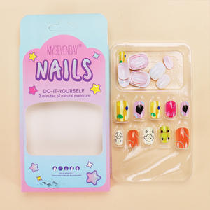 10 unids/set usable para niños al por mayor puntas de uñas pintadas con dibujos animados acabado extraíble lindo cachorro niña uñas postizas - Product Image 3