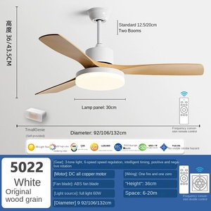 Simplicity Modern LED Restaurant Fan Lights <b>Ceiling</b> Fan Indoor Living Room DC 110V 220V Remote Control Strong Winds Electric Fan - Product Image 6