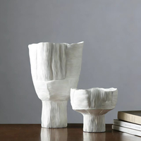 Vase à fleurs moderne et simple en résine, à pied haut et large ouverture, pour la décoration de la maison, du salon et du couloir, idéal pour les bonsaïs, origine Chine