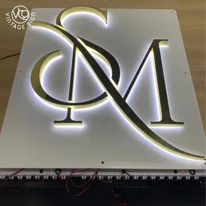 Custom Outdoor LED Letter Sign Large 3D Backlit Logo Sign Wall Mount LED Light