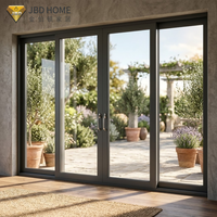 Porte coulissante moderne à double vitrage en aluminium, trempée, pour usage commercial, résidentiel, hospitalier, villa, extérieur – Fabrication américaine