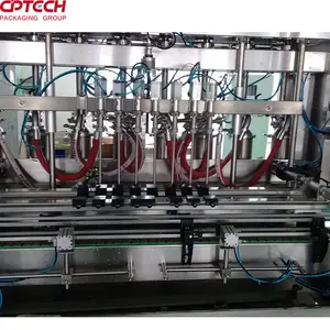 4L/5L edible oil filling packaging machine line by using piston filler and capper and labeling machine for high speed