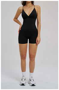 Leggings de sport respirants et extensibles dans quatre directions avec logo personnalisé, vêtements de sport confortables pour la peau, shorts de yoga taille haute en forme de V - Product Image 4