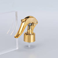 Mini pulvérisateur à gâchette à brume fine, écologique, anti-déversement, en aluminium-plastique, bouteilles dorées 24/410 28/410