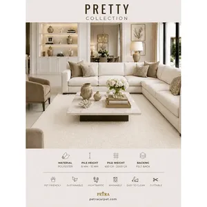 พรมปูพื้น Petra Pretty K-29 แบบซักเครื่องได้ ผลิตจากโพลีเอสเตอร์ ด้านหลังเป็นผ้าสักหลาด เหมาะสำหรับสัตว์เลี้ยง ใช้ในห้องนั่งเล่น - Product Image 3