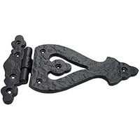 Coshik Exports - Bisagra en T de Hierro Fundido Antiguo de 7 Pulgadas, Diseño Rústico Negro Mate para Puertas de Granero, Portones y Gabinetes de Cocina, Montaje con Tornillos