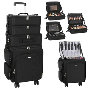 <span class=keywords><strong>Trolley</strong></span> per Trucco Professionale Relavel 4 in 1, Valigia Beauty Case <span class=keywords><strong>da</strong></span> Estetista con Ruote, Organizer per Cosmetici e Borsa per Parrucchiere <span class=keywords><strong>da</strong></span> <span class=keywords><strong>Viaggio</strong></span> - Product Image 3
