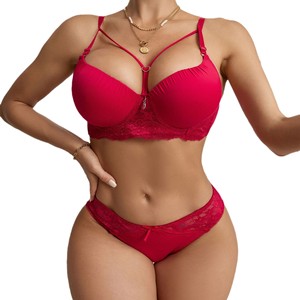 Reggiseno a perizoma sexy in pizzo con ferretto e coppe spesse push-up, taglie forti, in nylon/poliestere/cotone, all'ingrosso, Russia Cross-Border - Product Image 5