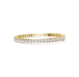 Bracelet en diamant cultivé en laboratoire en or, bijoux fins de créateur, bracelet tennis en diamant en or, élégant et contemporain - Product Image 2