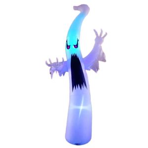 Décorations de jardin gonflables d'Halloween personnalisées en gros, fantôme effrayant de 1,80 m avec yeux rouges et LED colorées intégrées, 110 V - Product Image 3