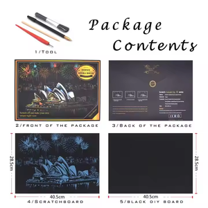 L-SP38-50 città dorata gratta e vinci arte carta da disegno carta da disegno raschiatura oro carta da te - Product Image 4